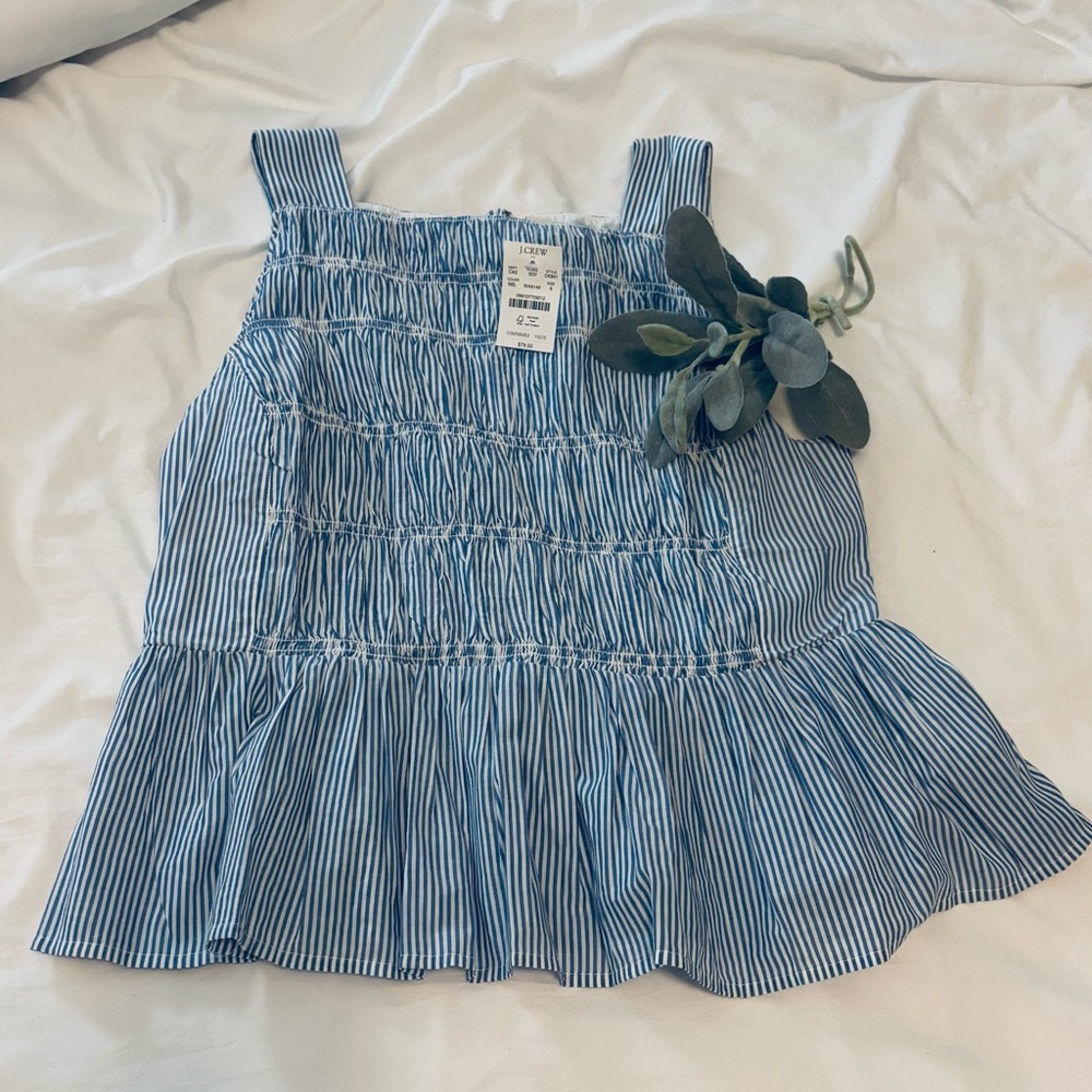 J. Crew Blue Striped Blouse